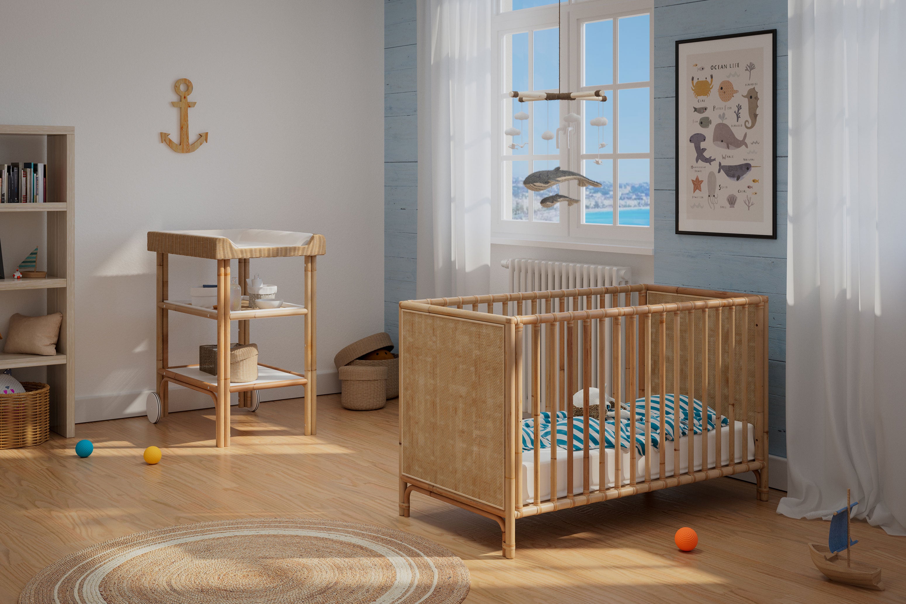 Muebles infantiles ALFMABI cuna para bebé de ratan