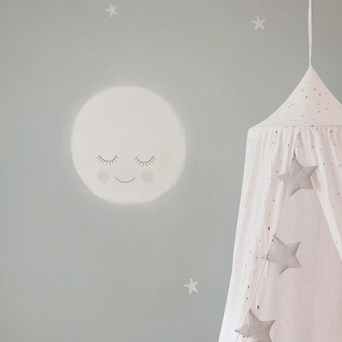 Mural infantil Cielo Estrellas gris