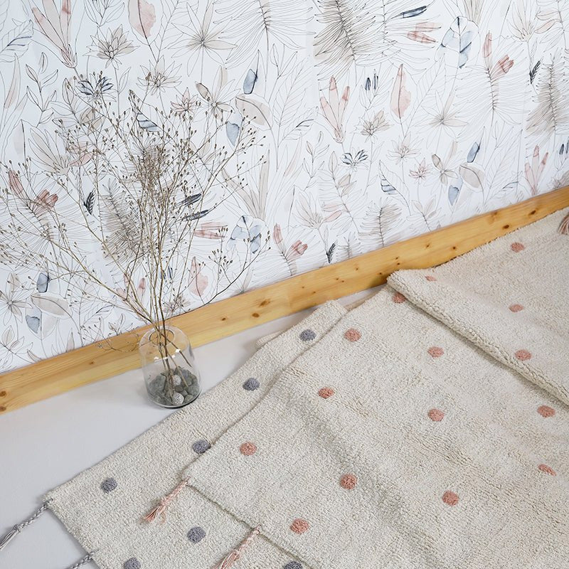 Alfombra de círculos gris para decoración