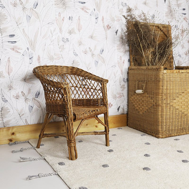 Alfombra decorativa Polka Dots gris para cuarto de bebé lavable