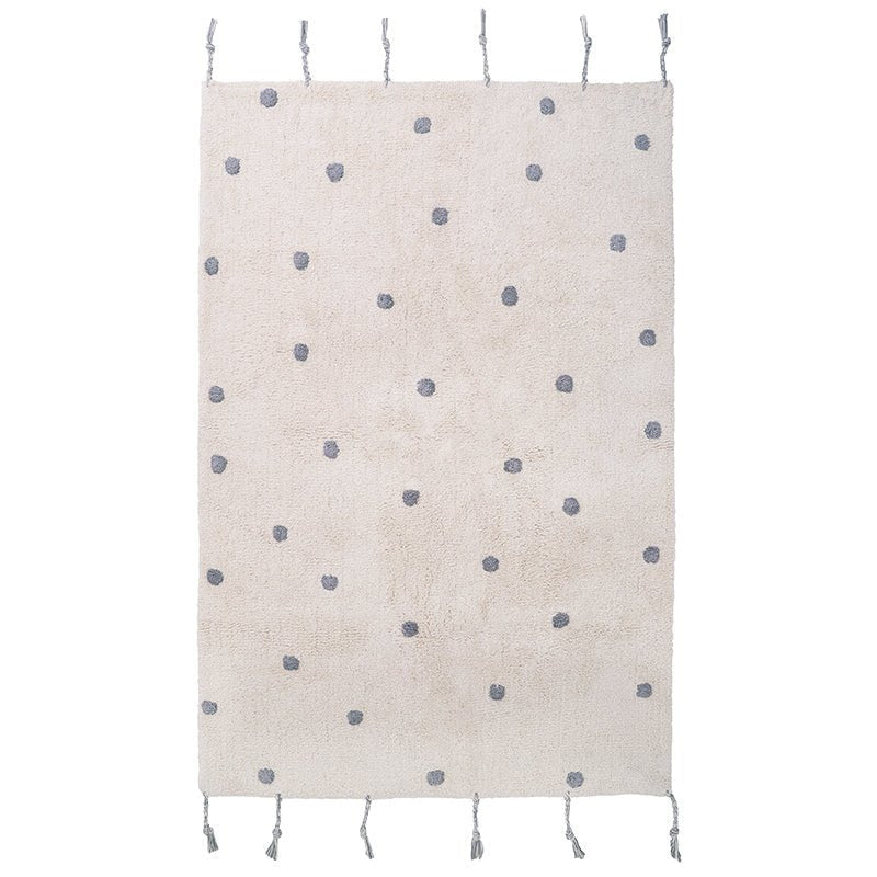 Alfombra Polka Dots gris para cuartos de niños