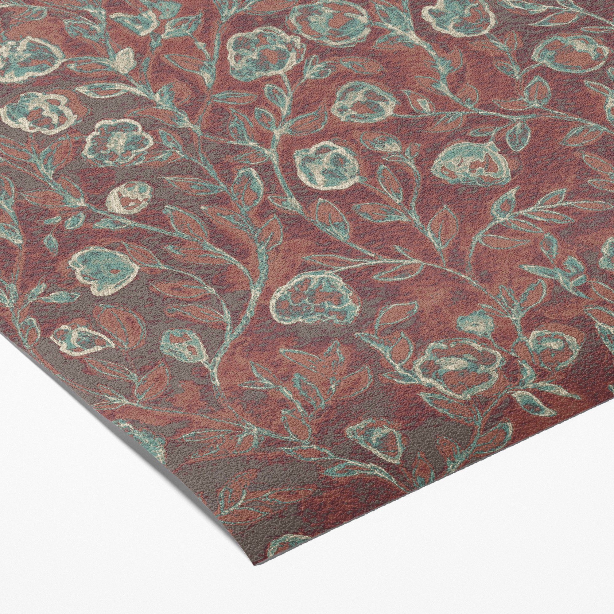 Muestra - Papel pintado Shabby Flowers Acqua Velvet