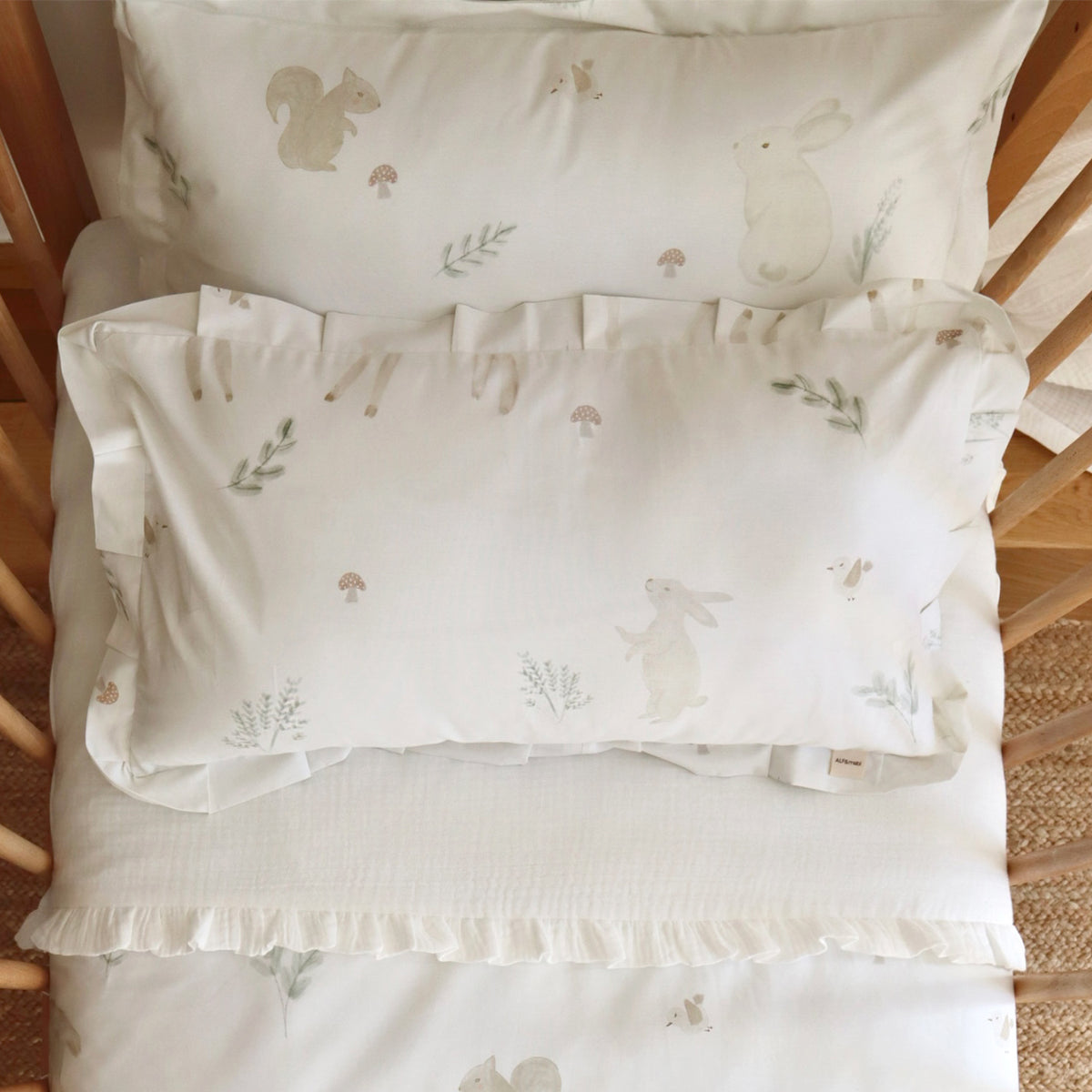 My Meadow pillowcase with ruffles for children's beds