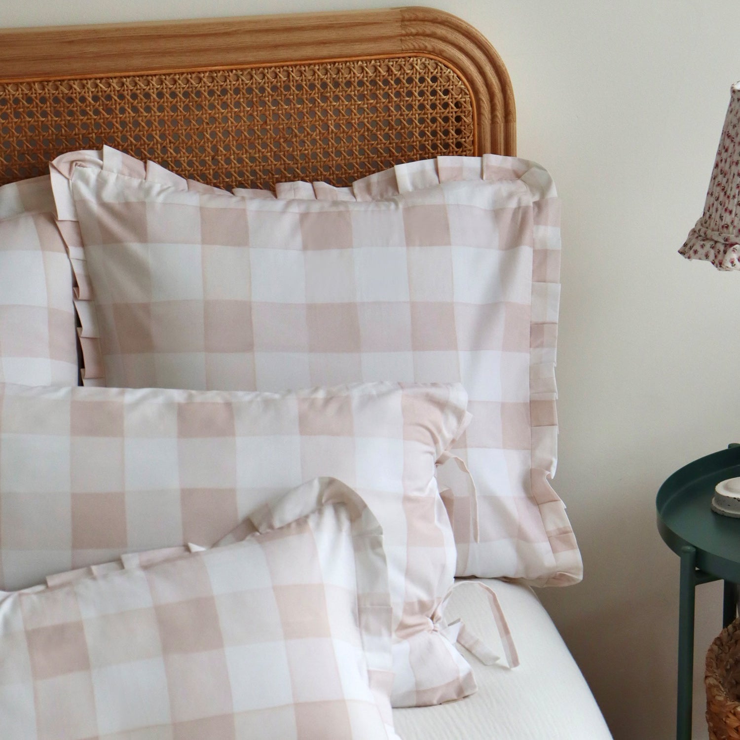 Funda de almohada Vichy rosa niña