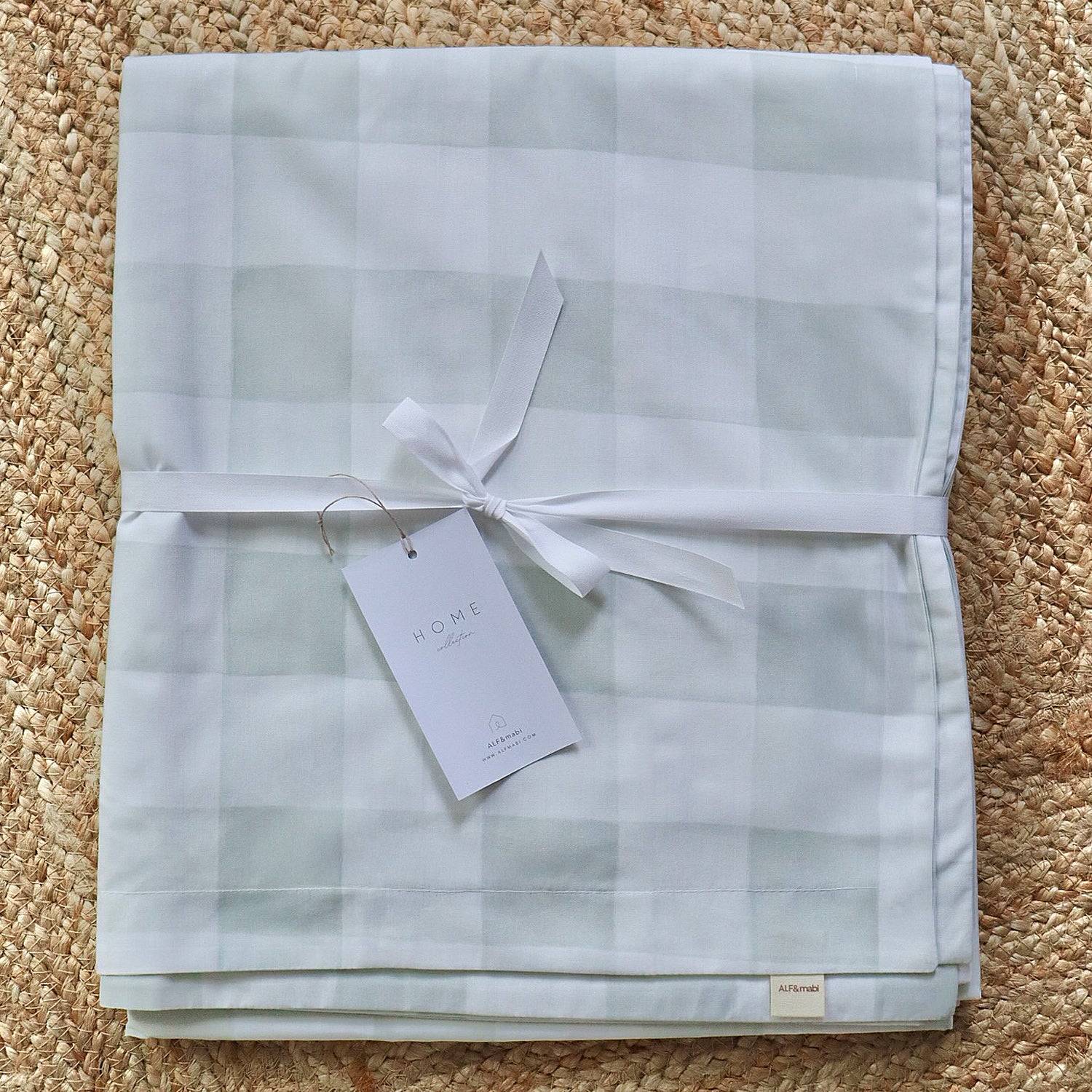 Funda nórdica Vichy verde Borde Liso