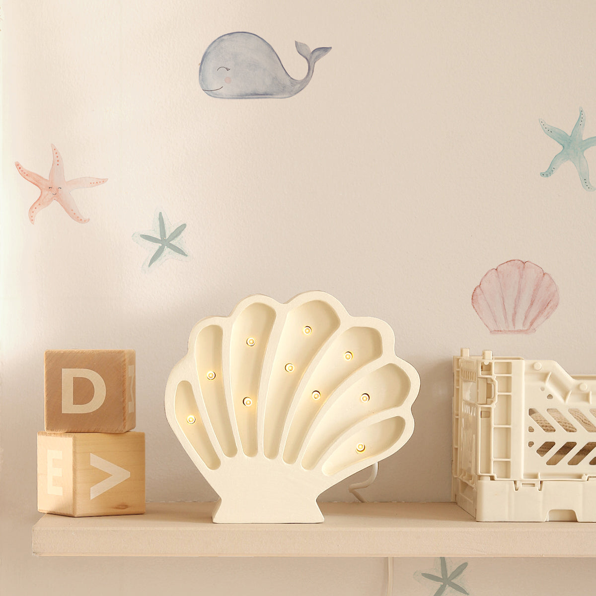 Lampara infantil de concha para habitación de los niños