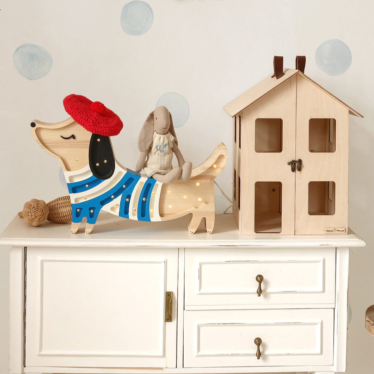 Lampara led de perro en madera Little Lights