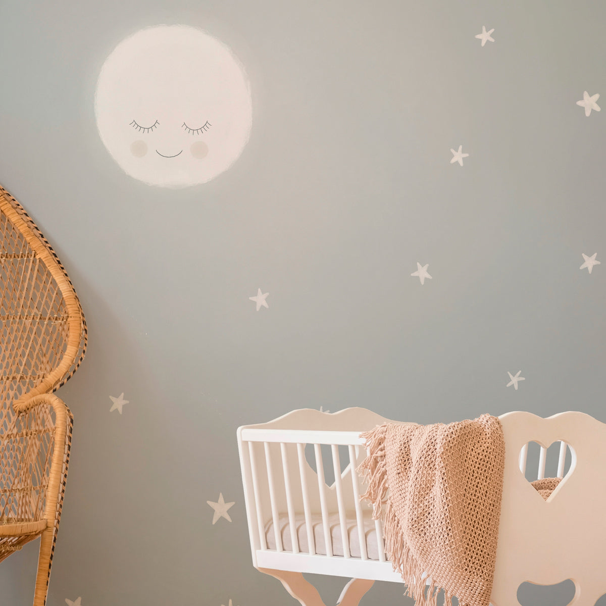 Mural de pared Cielo con luna y estrellas