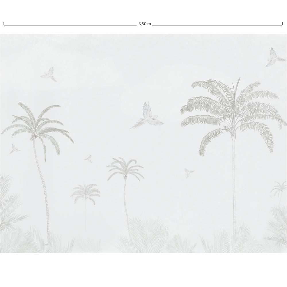 Wallpaper mural Tropical Palms Green Cream