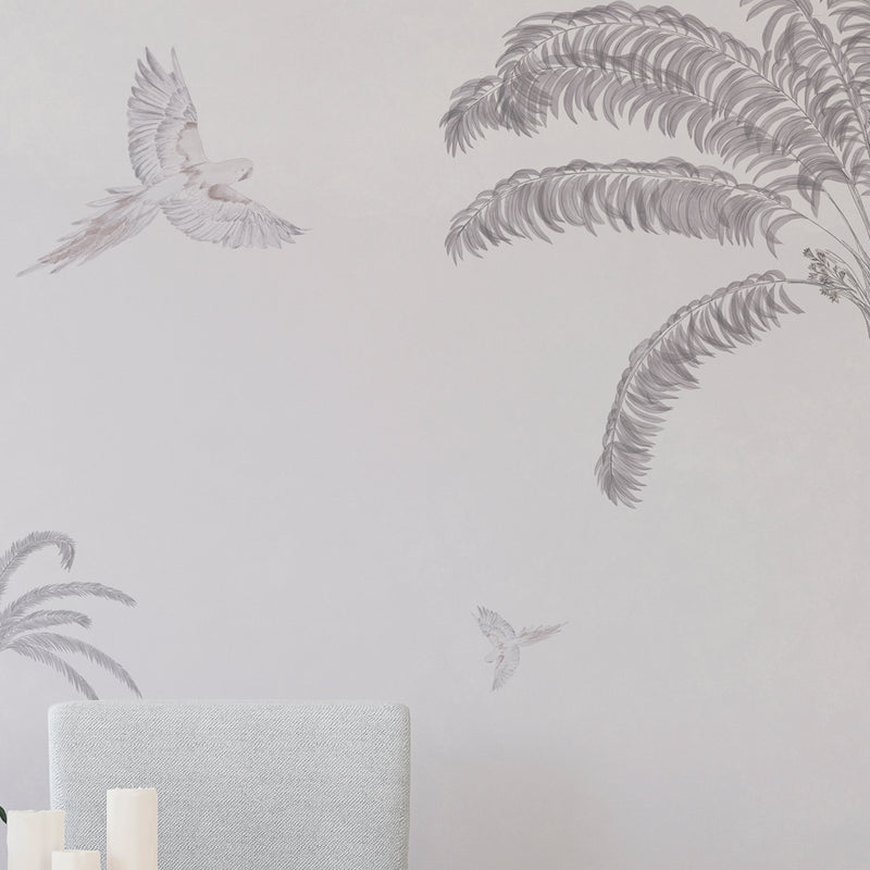 Graphite Tropical Palm Trees wall mural 