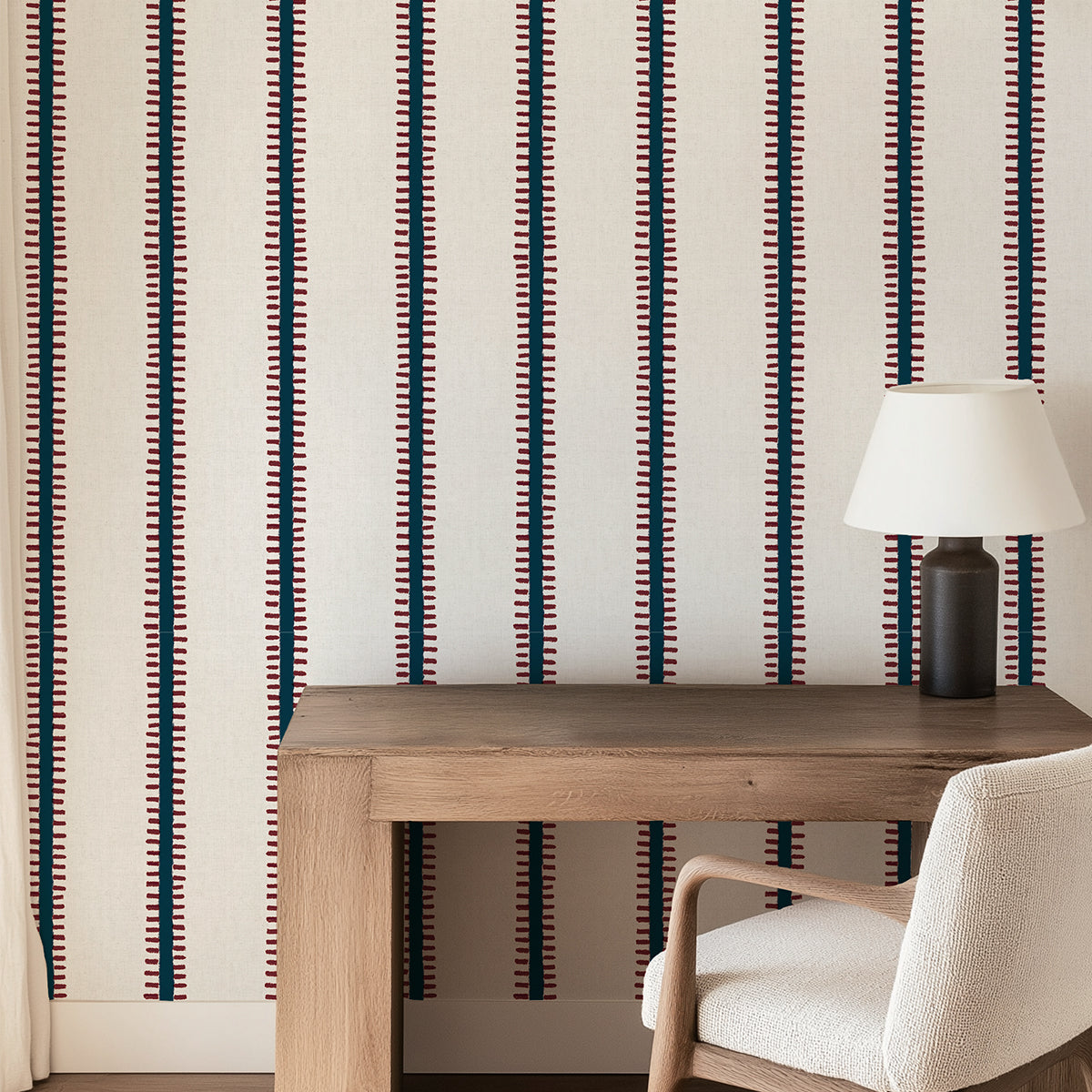 Papel pintado Rayas Pati Ruby Navy