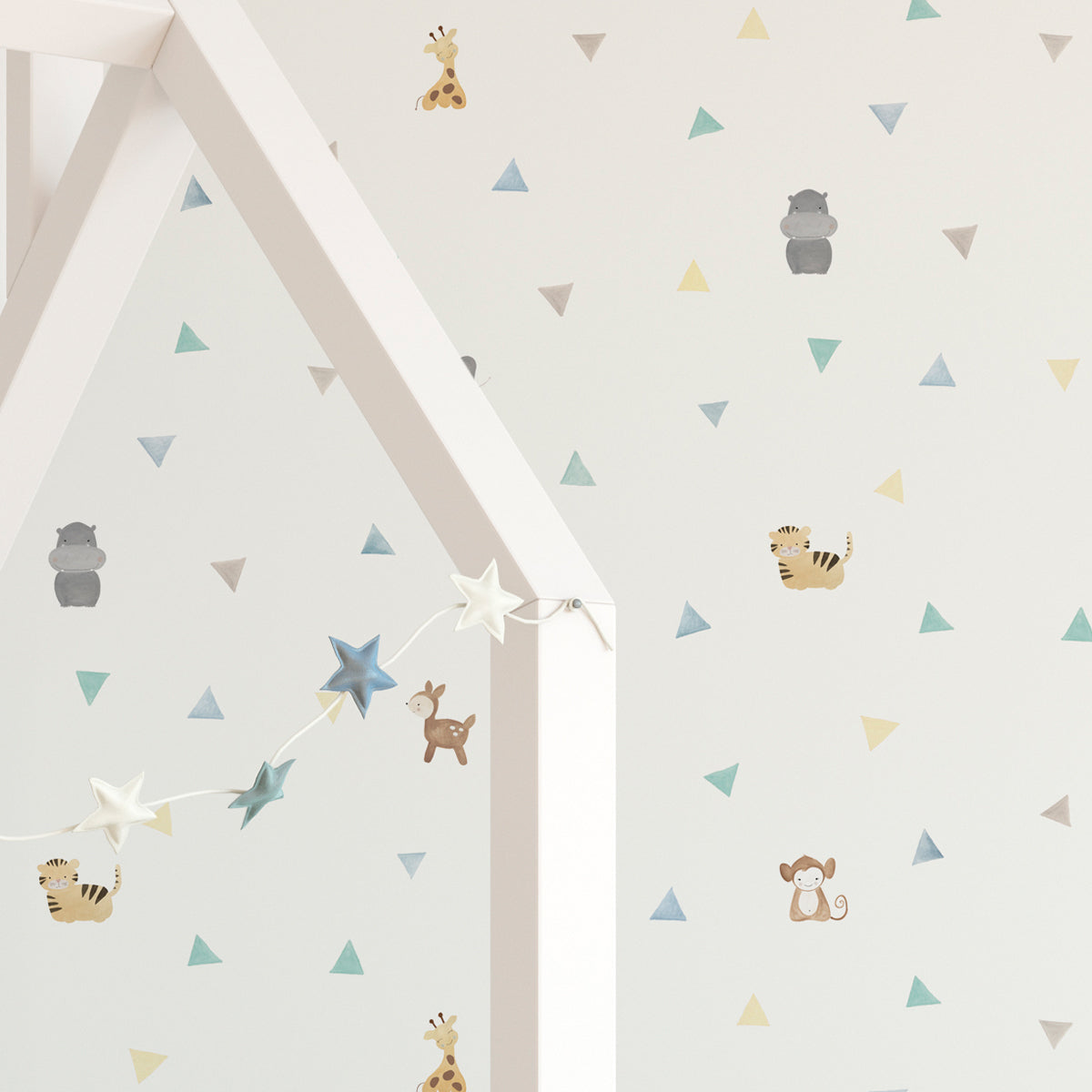 Papel pintado Animales - azul y verde