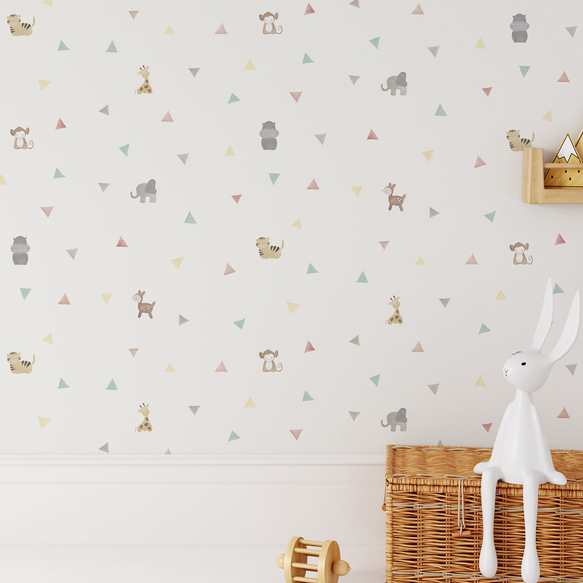 Papel de parede animais multicoloridos - Decora o quarto das crianças, image size:1200x1200