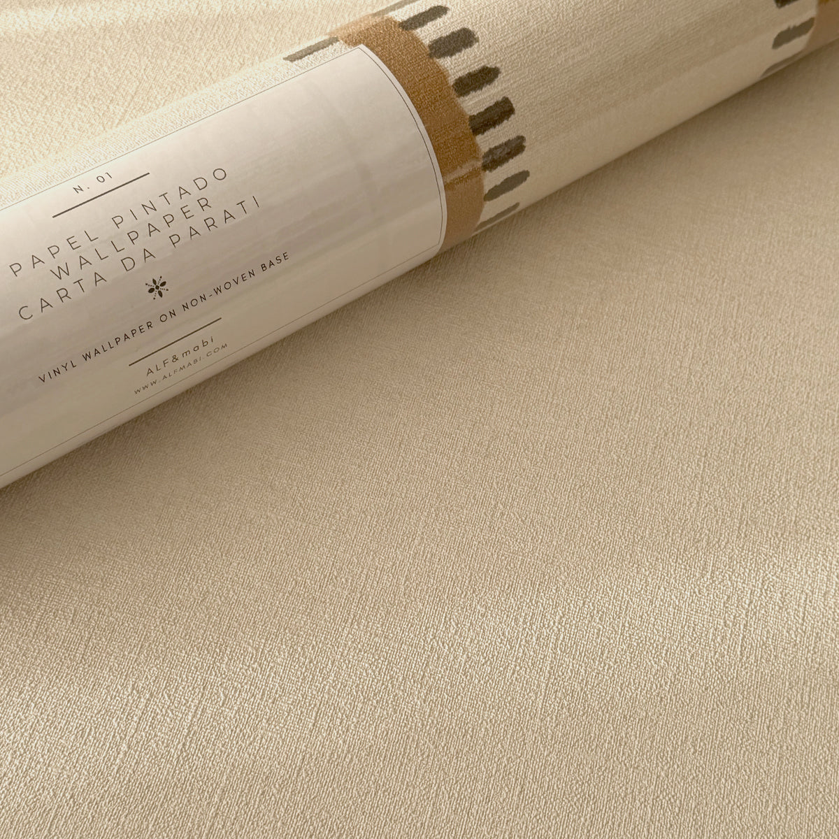 Papel pintado beige textura lino