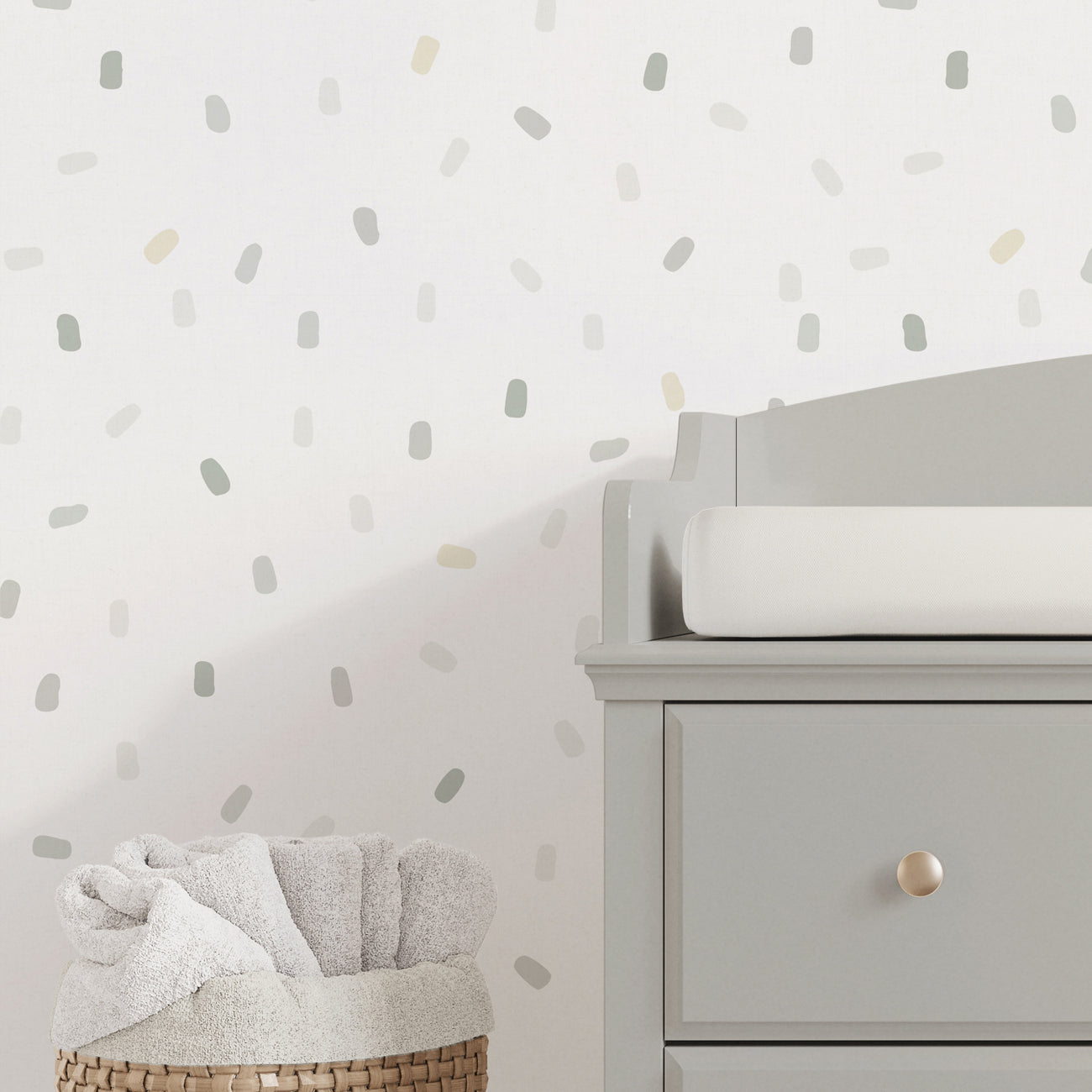 Papel pintado Confetti verde para decorar habitaciones de niños