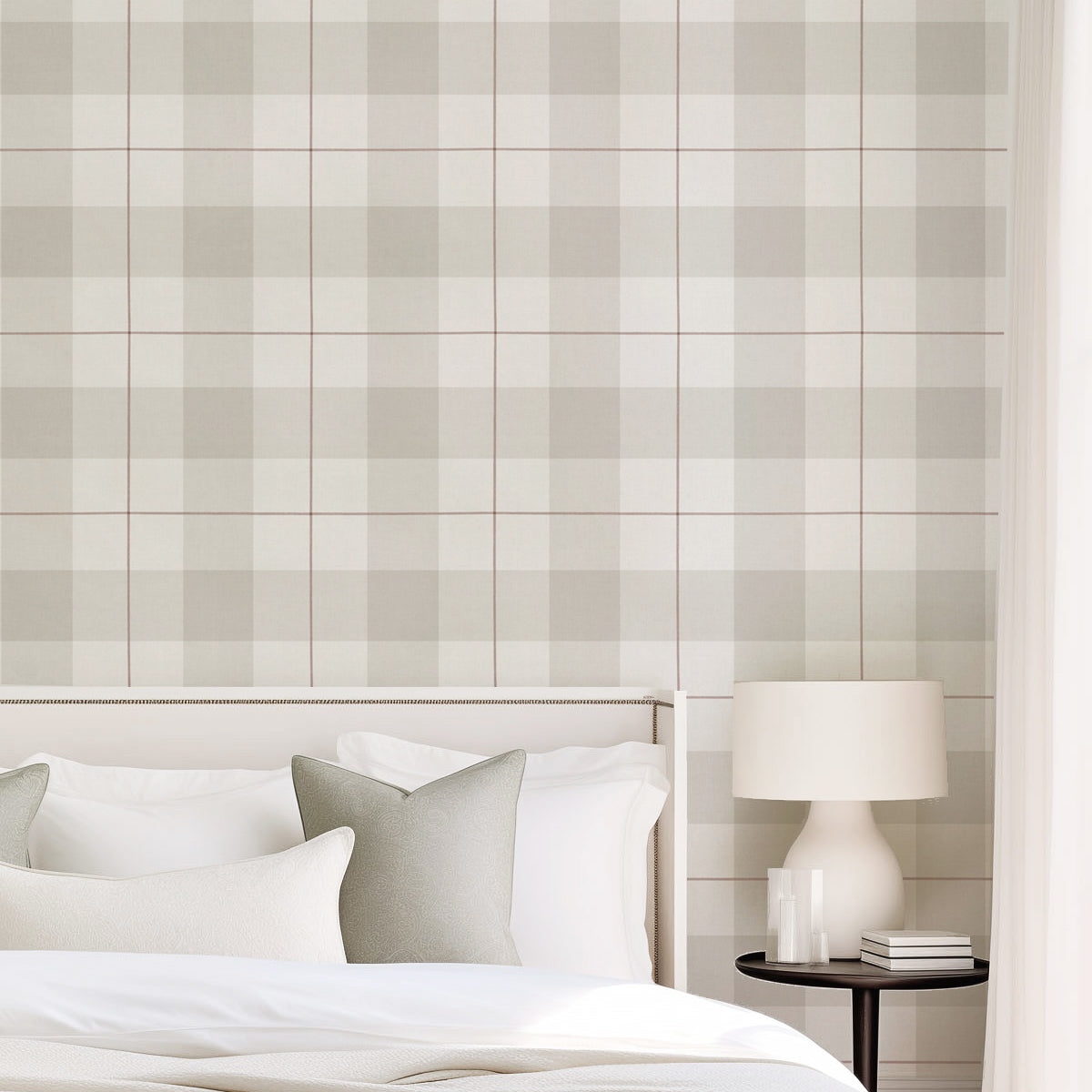 Papel pintado cuadros escoceses decoración estilo británico