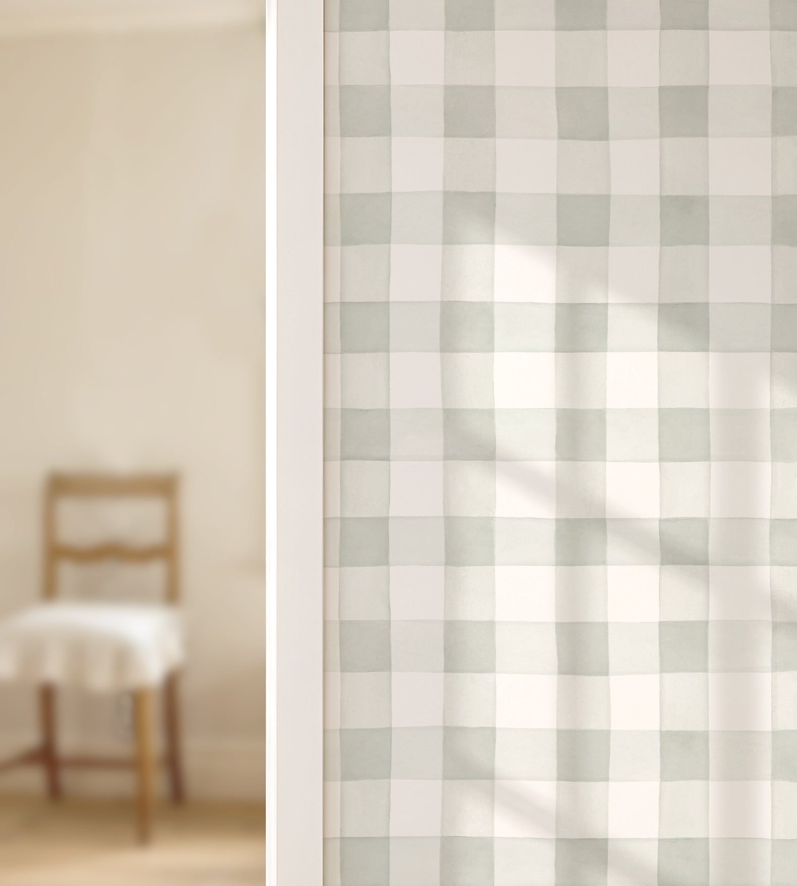 Papel pintado cuadros verde vichy