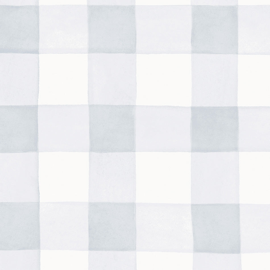 Papel pintado cuadros vichy azul y blanco