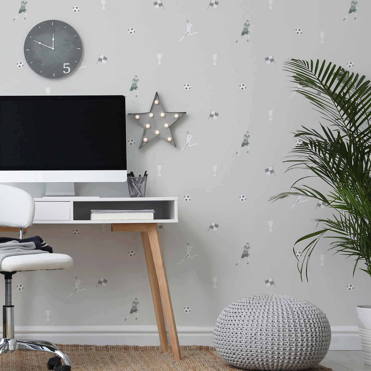 Papel pintado decorativo Fútbol para habitación infantil de niños