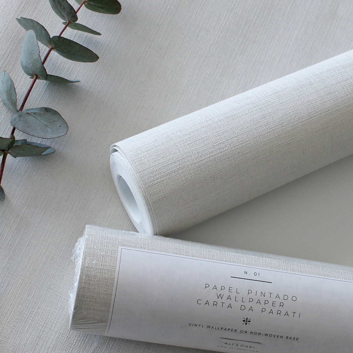 Papel pintado con efecto tela lino para decorar la casa