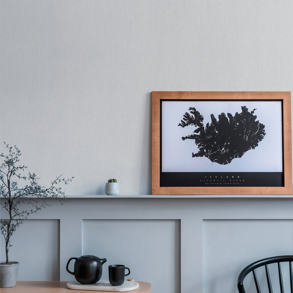 Papel pintado efecto tela textura gris claro