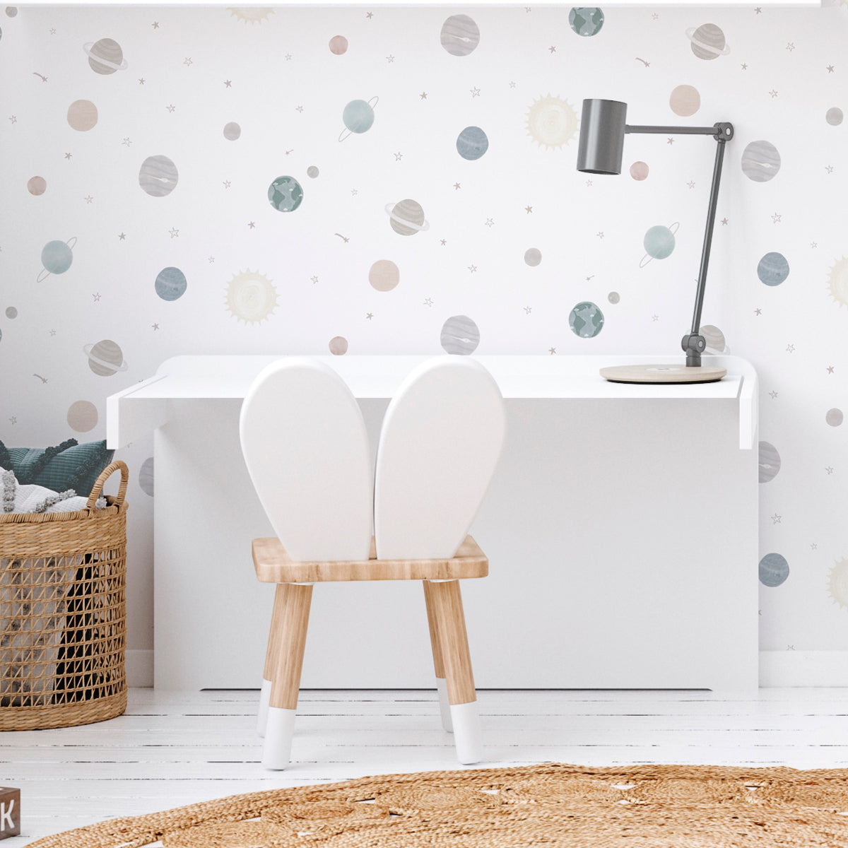 Papel pintado espacio sideral para la decoración infantil