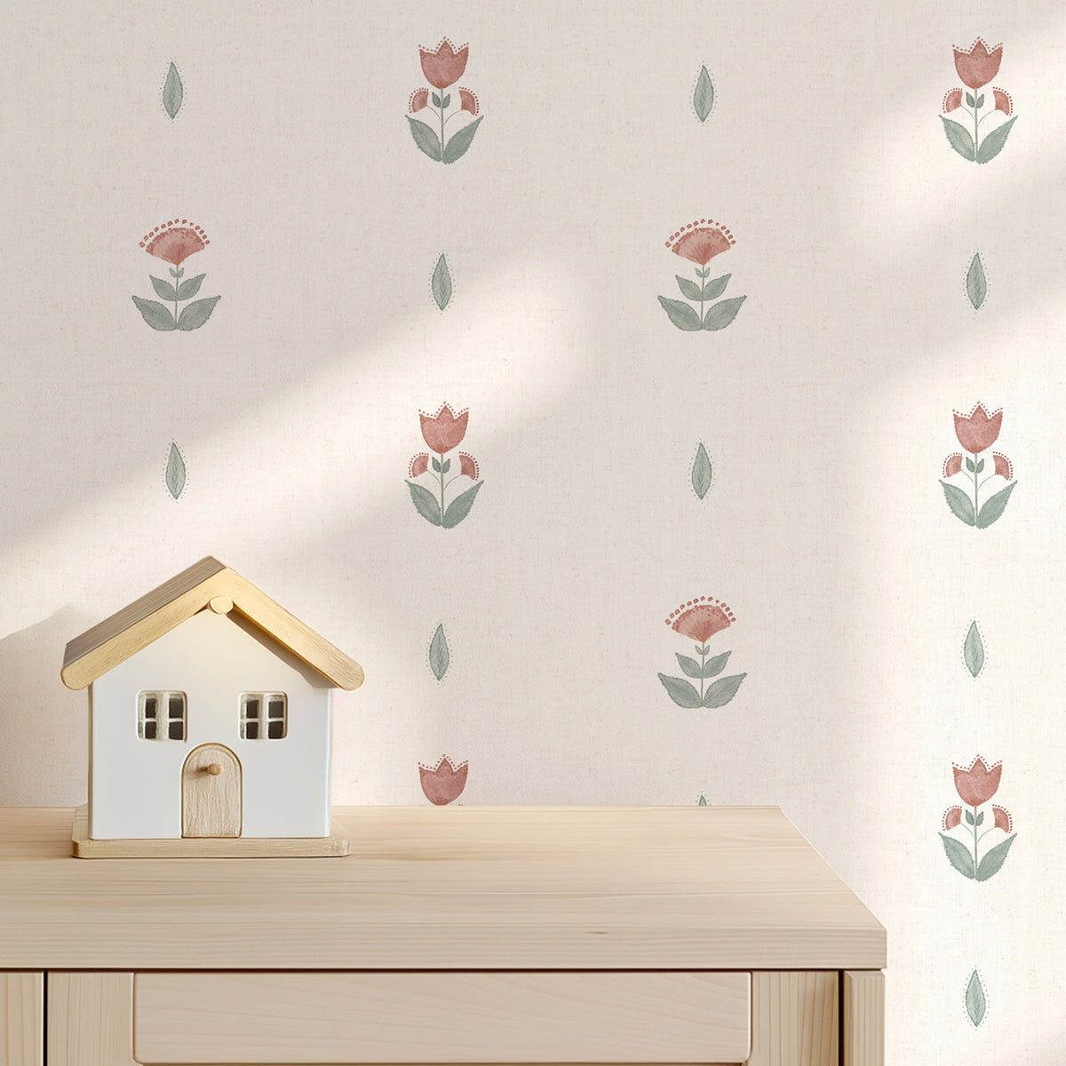 Papel pintado flores Ikar para decoración de cuartos de niñas