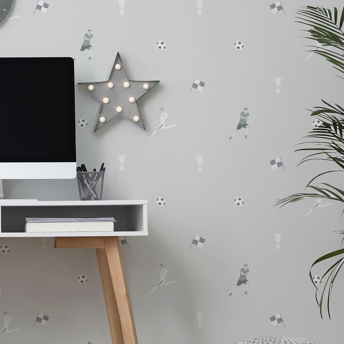 Papel pintado Fútbol con colores de verde y gris