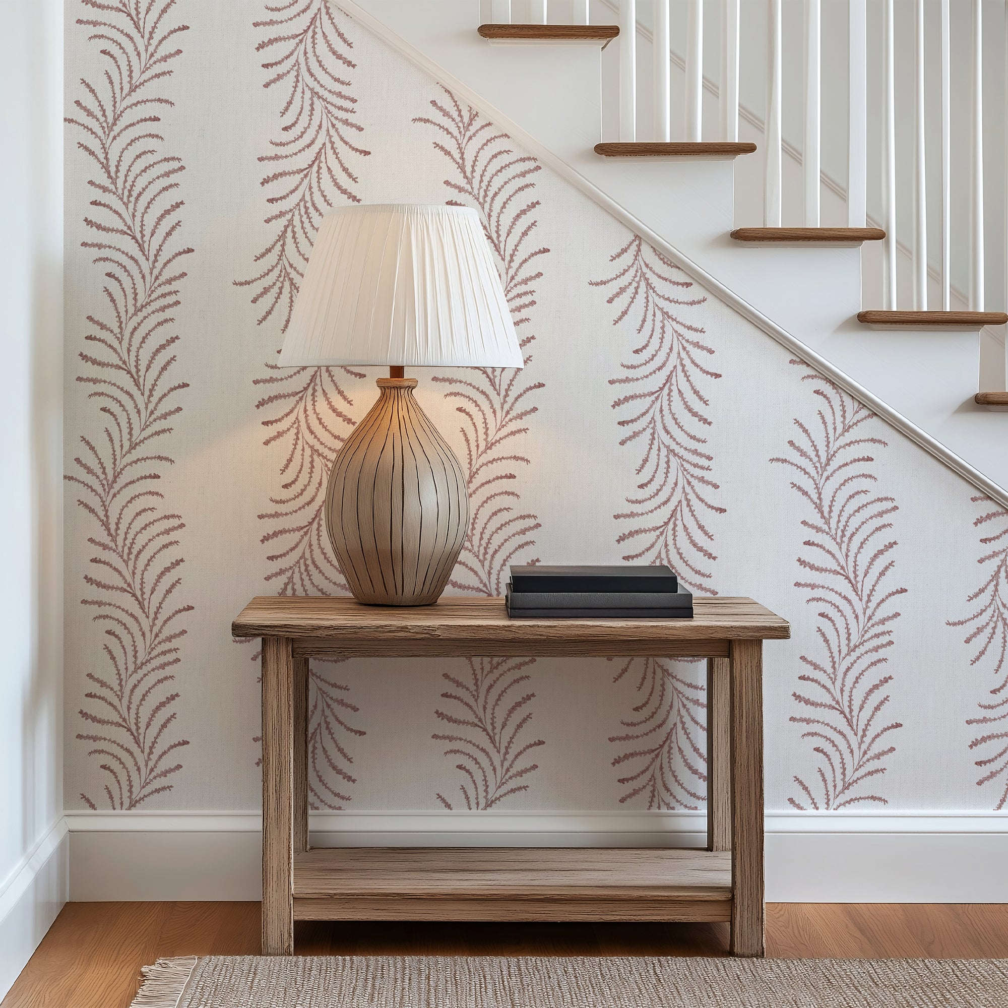 Papel pintado Ondine dibujos organicos color granate