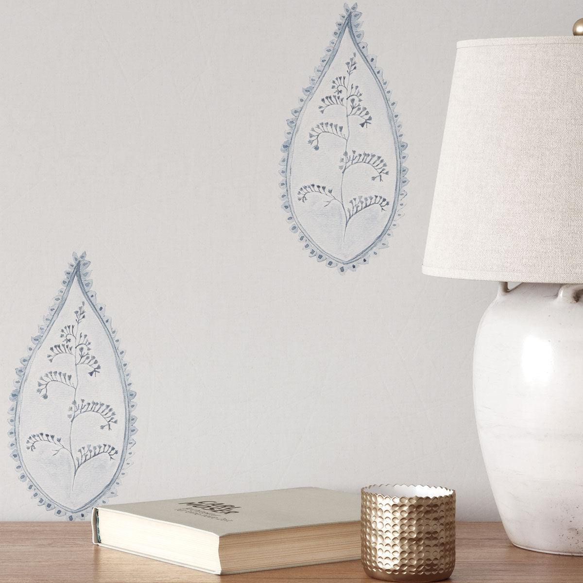 Papel pintado Paisley azul para decoración de la casa