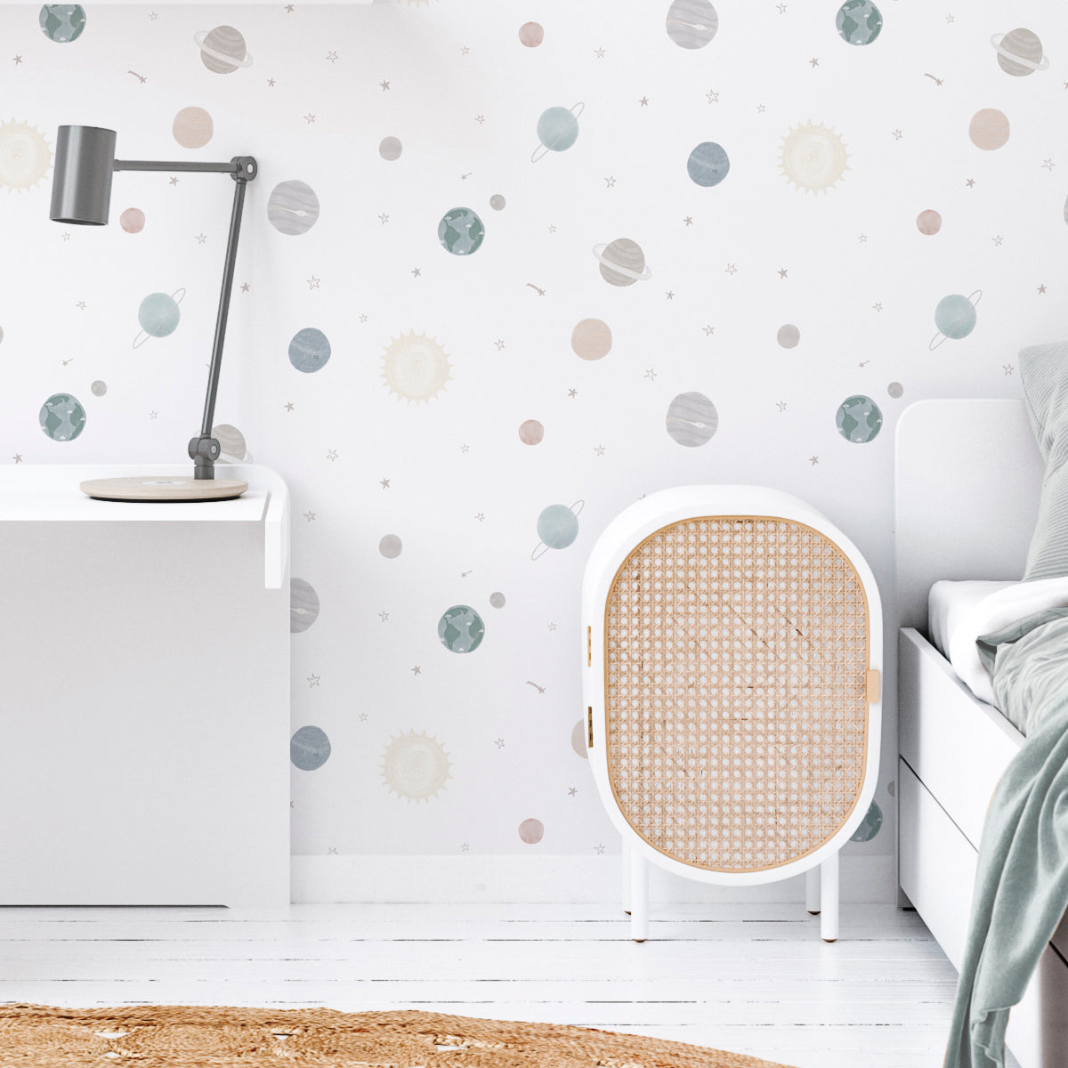 Papel pintado Planetas para decorar el cuarto de los niños