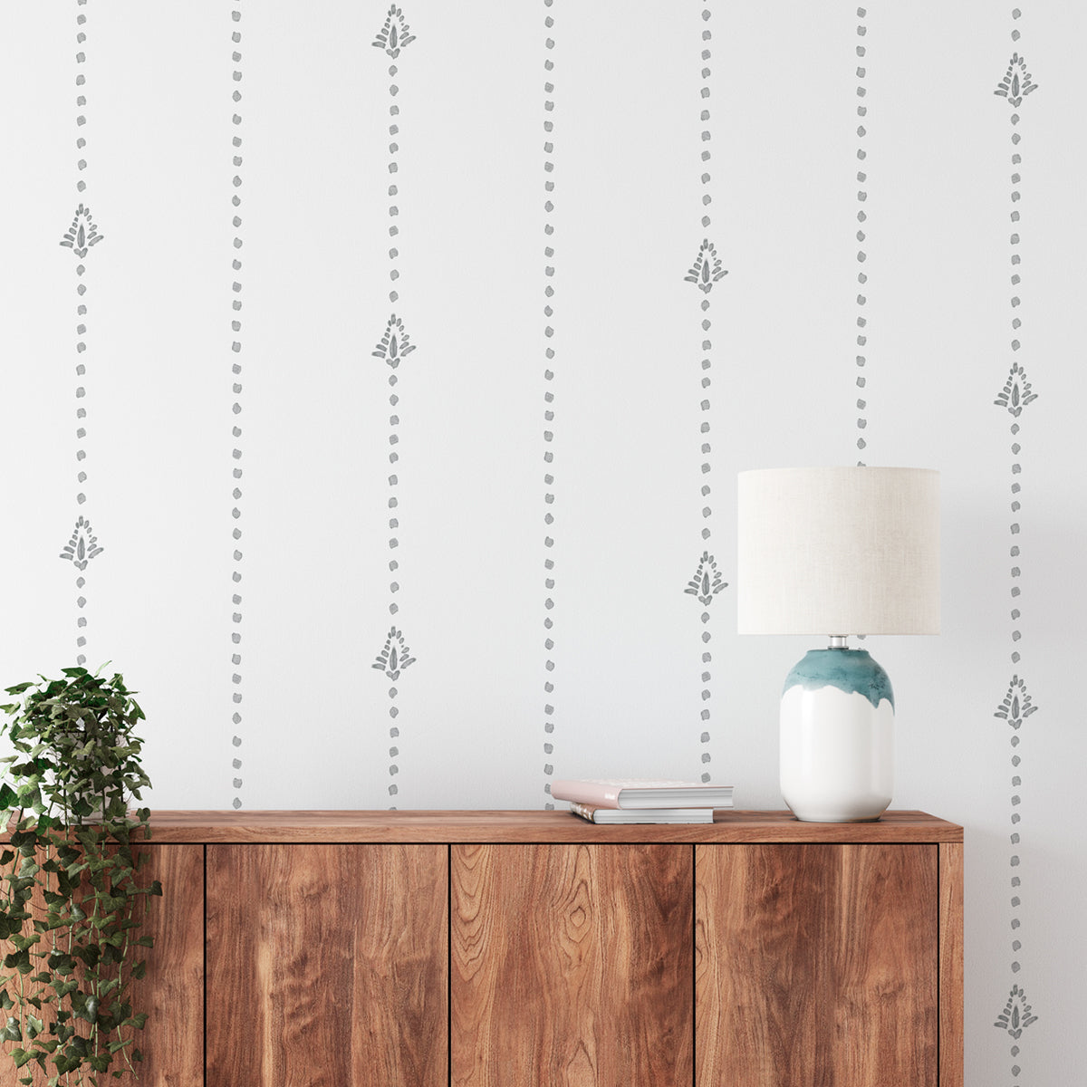 Papel pintado Rayas en gris neutro para decoración de la casa