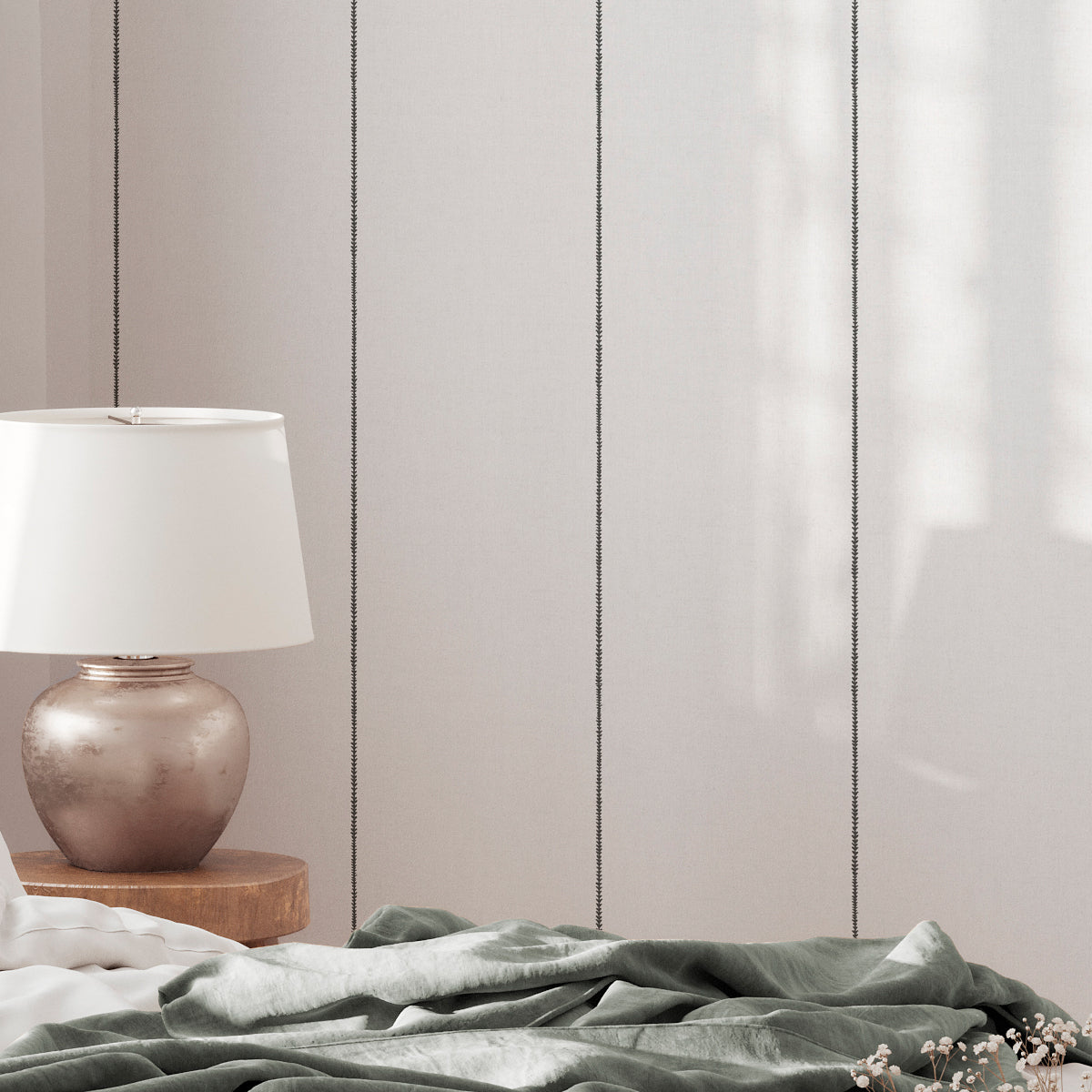 Papel pintado Rayas monimalistas blanco y negro para la decoración del dormitorio