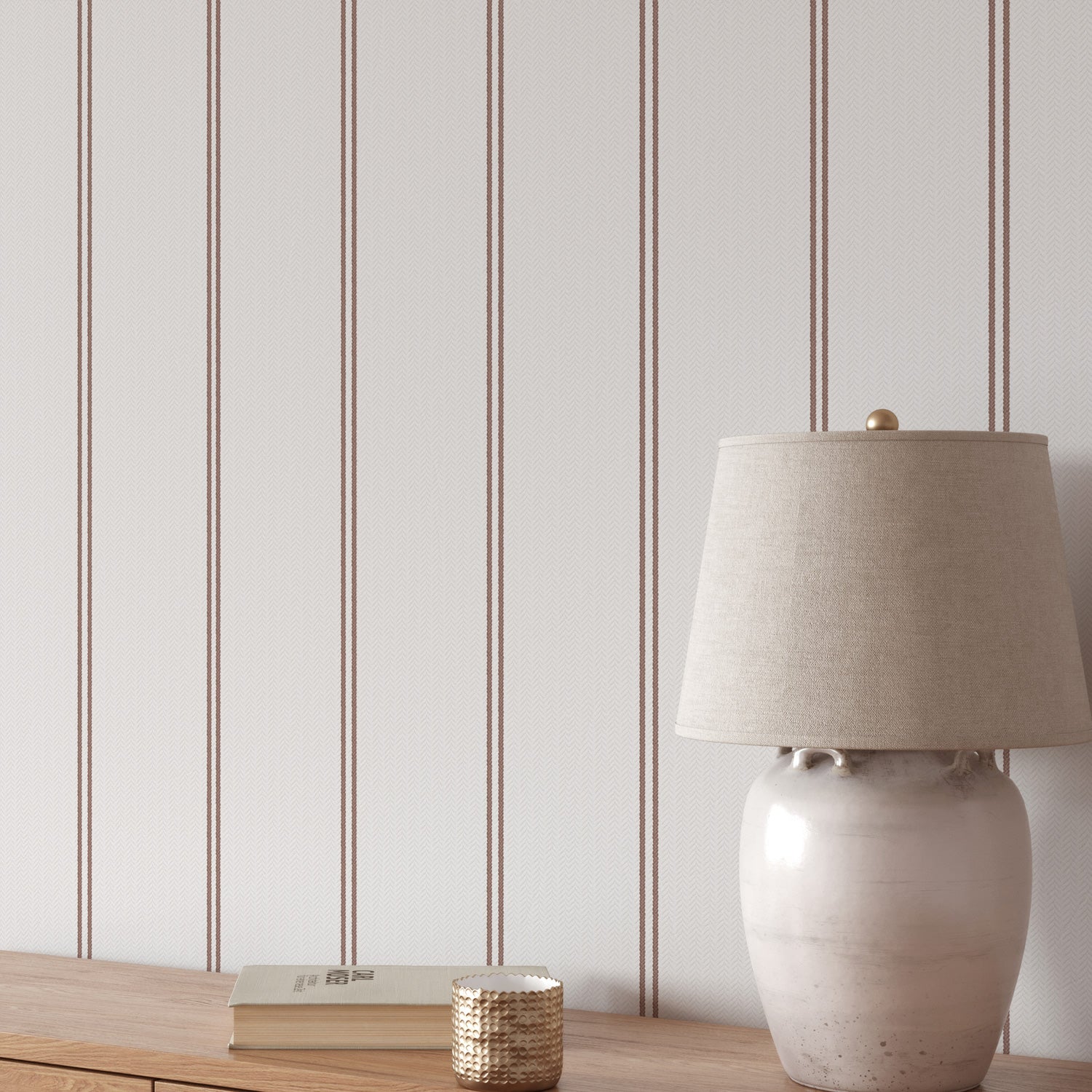 Papel pintado Rayas rojo blanco para decoración de interiores