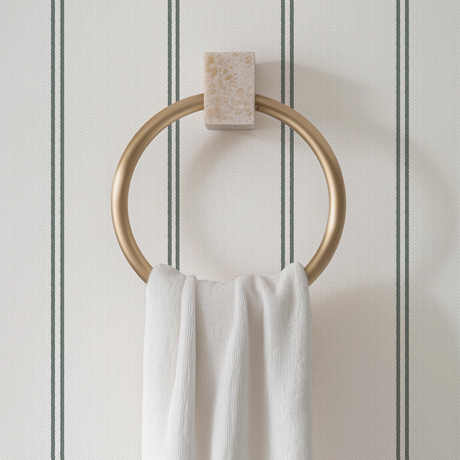 Papel pintado Rayas verde y blanco