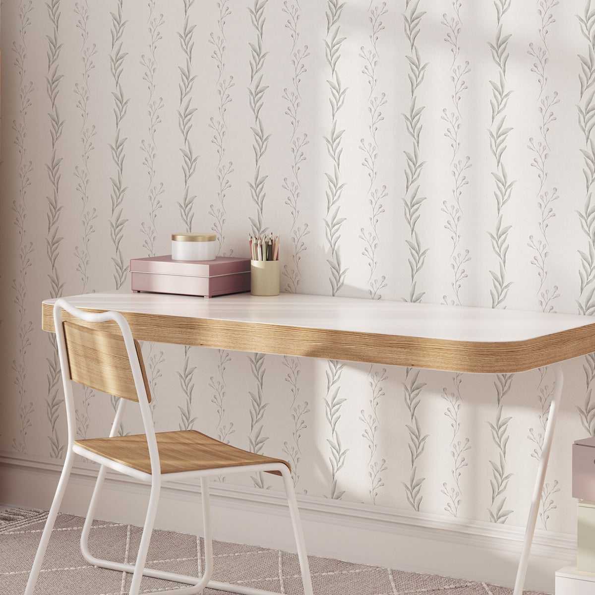 Papel pintado romántico para decoración de habitación de niñas mayores