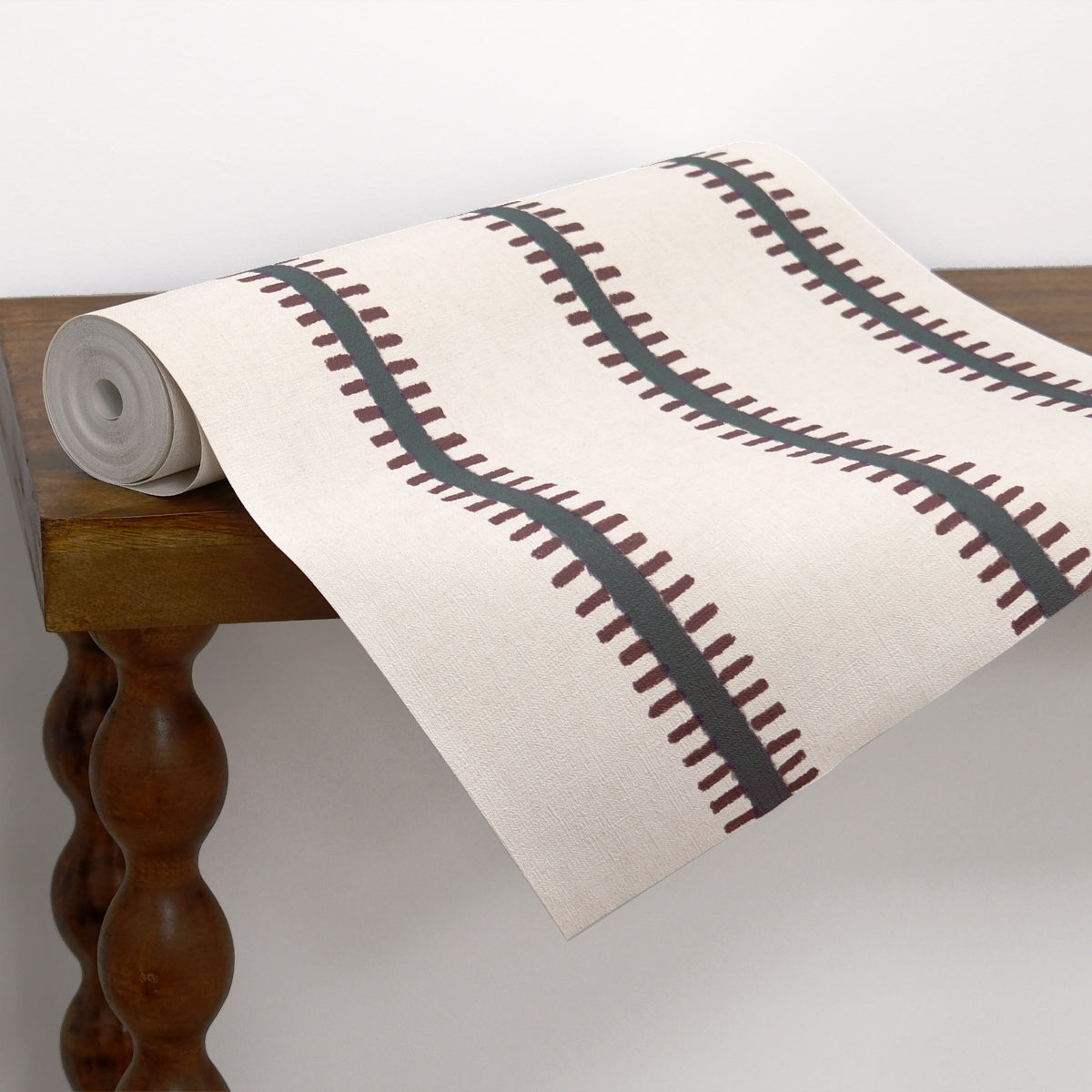 Papel pintado verde y rojo carmesi para la decoración de interiores