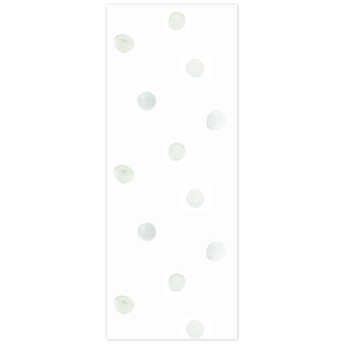 Papel pintado Lunares Verde: precioso papel pintado infantil de lunares de acuarela en tonos verde sobre fondo blanco roto.