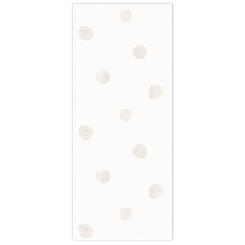 Papel pintado infantil Lunares beige: dulces círculos dibujados en acuarela, hechos con colores muy suaves de beige grisáceo para quien busca una decoración neutra para el cuarto infantil.