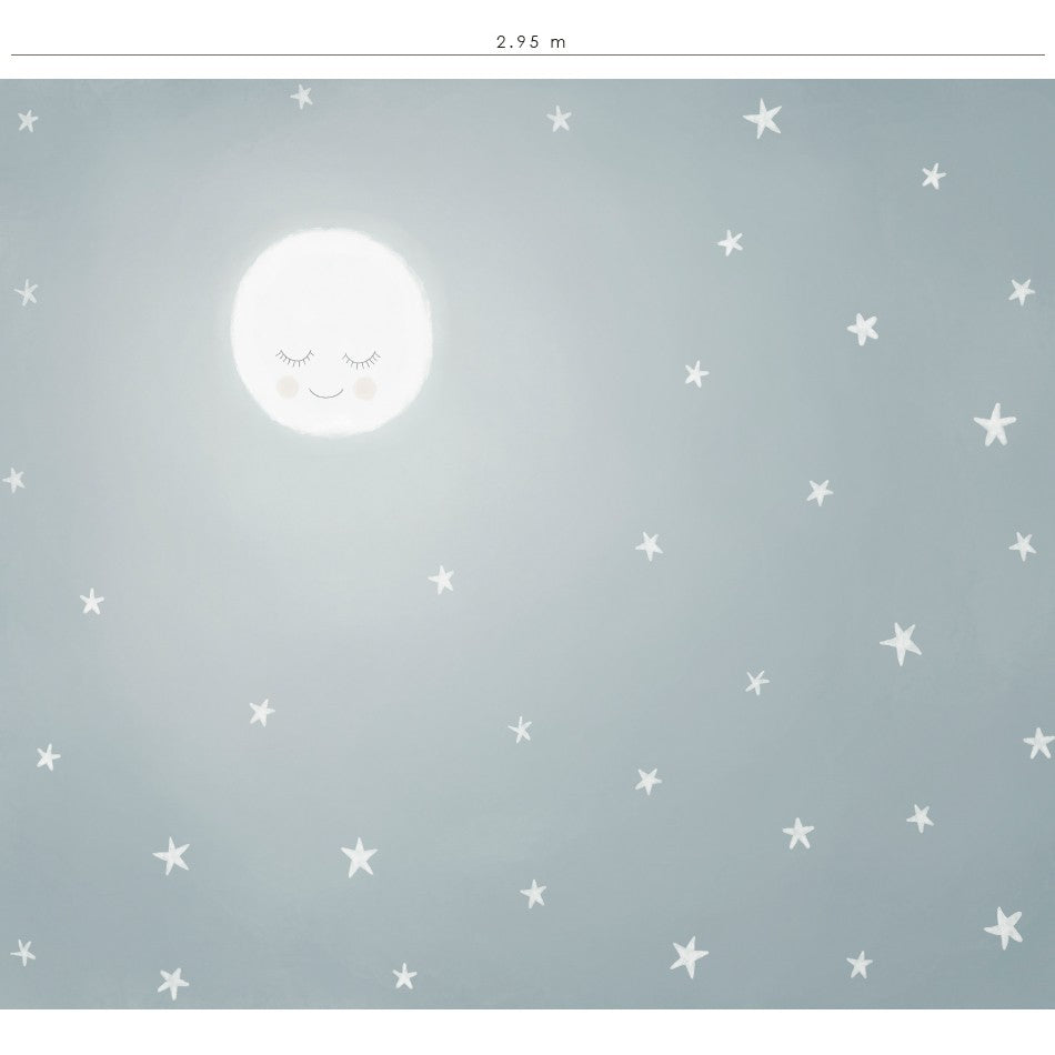 El mural de pared Mi Cielo presenta un delicado diseño capaz de transmitir alegría y mucha paz a la decoración del cuarto infantil.