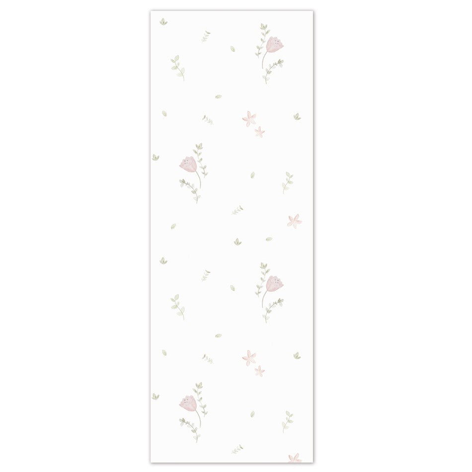 Llena de alegría y dulzura el cuarto de los más pequeños de la casa con nuestro Papel Pintado Flores del campo.