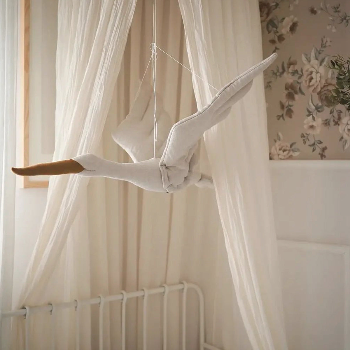 Cigüeña para decorar cuarto de bebé colgante