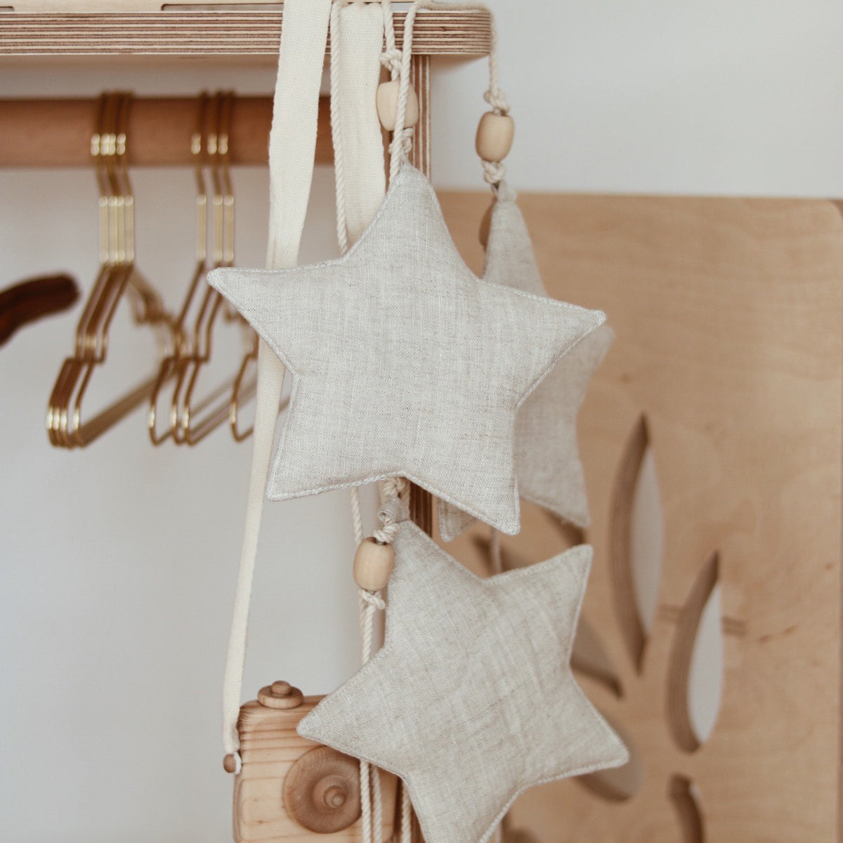 Ghirlanda di stelle beige sabbia