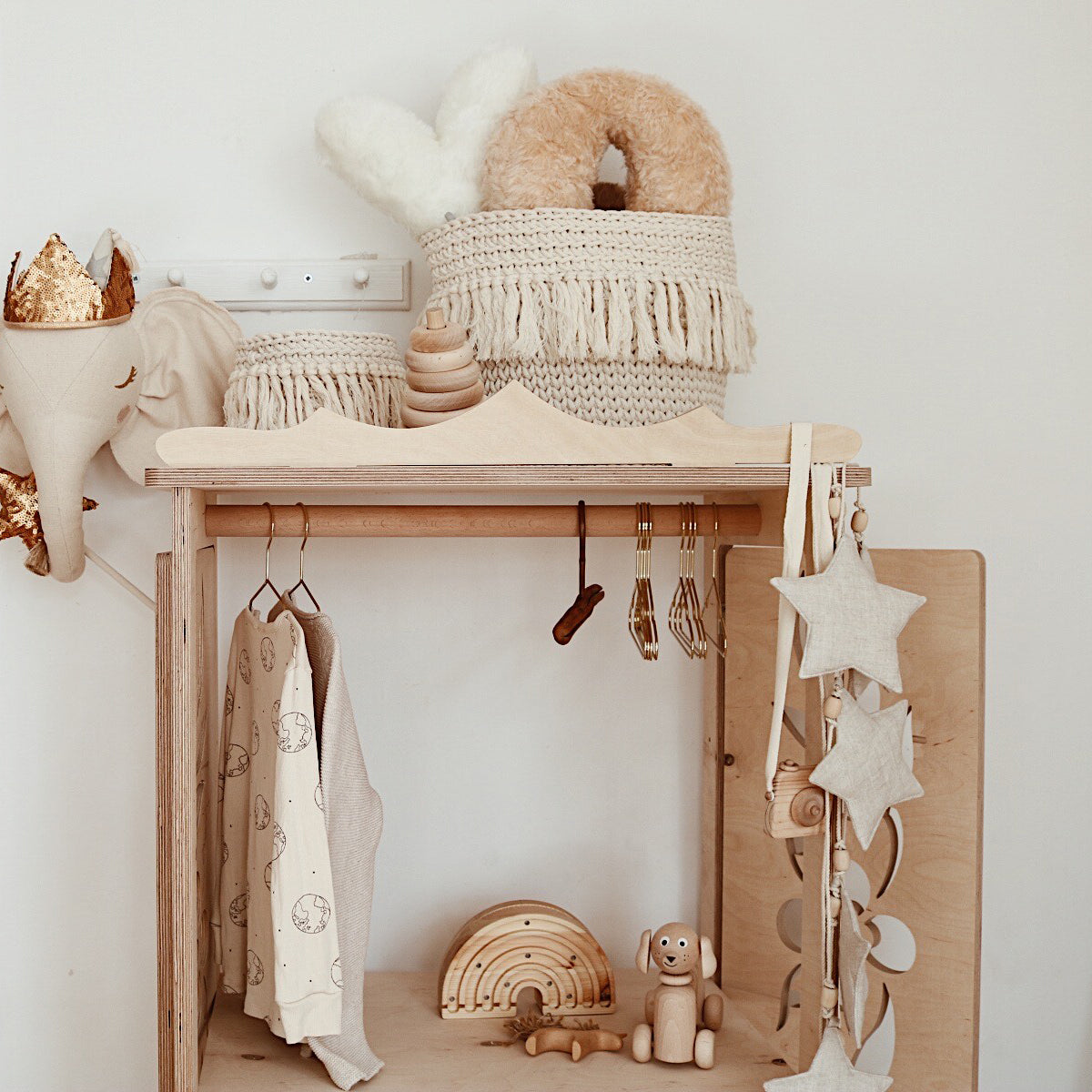 Ghirlanda di stelle beige sabbia