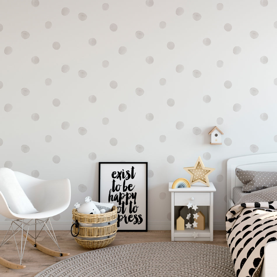 Muestra - Papel de parede Lunares Gris