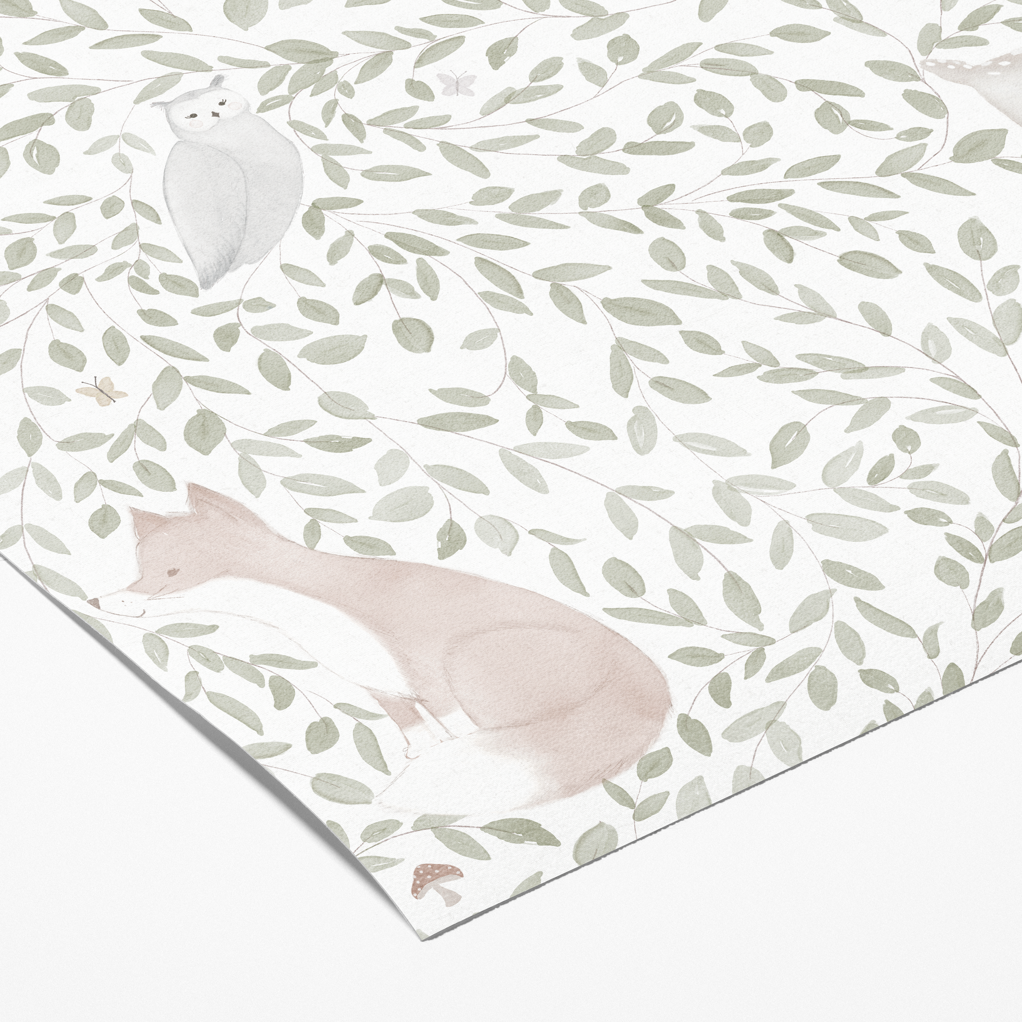 Muestra - Papel pintado Animales del Bosque