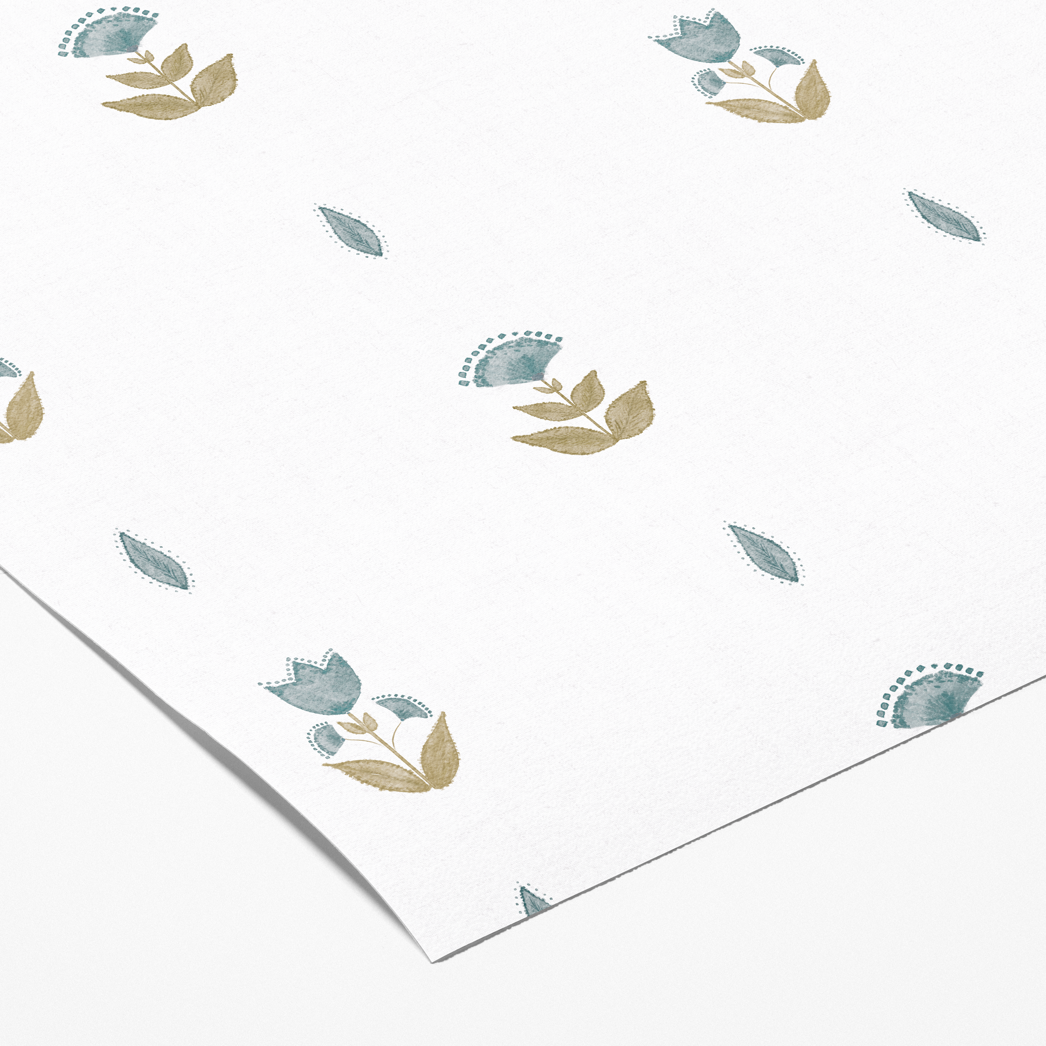 Muestra - Indian Flowers mostaza