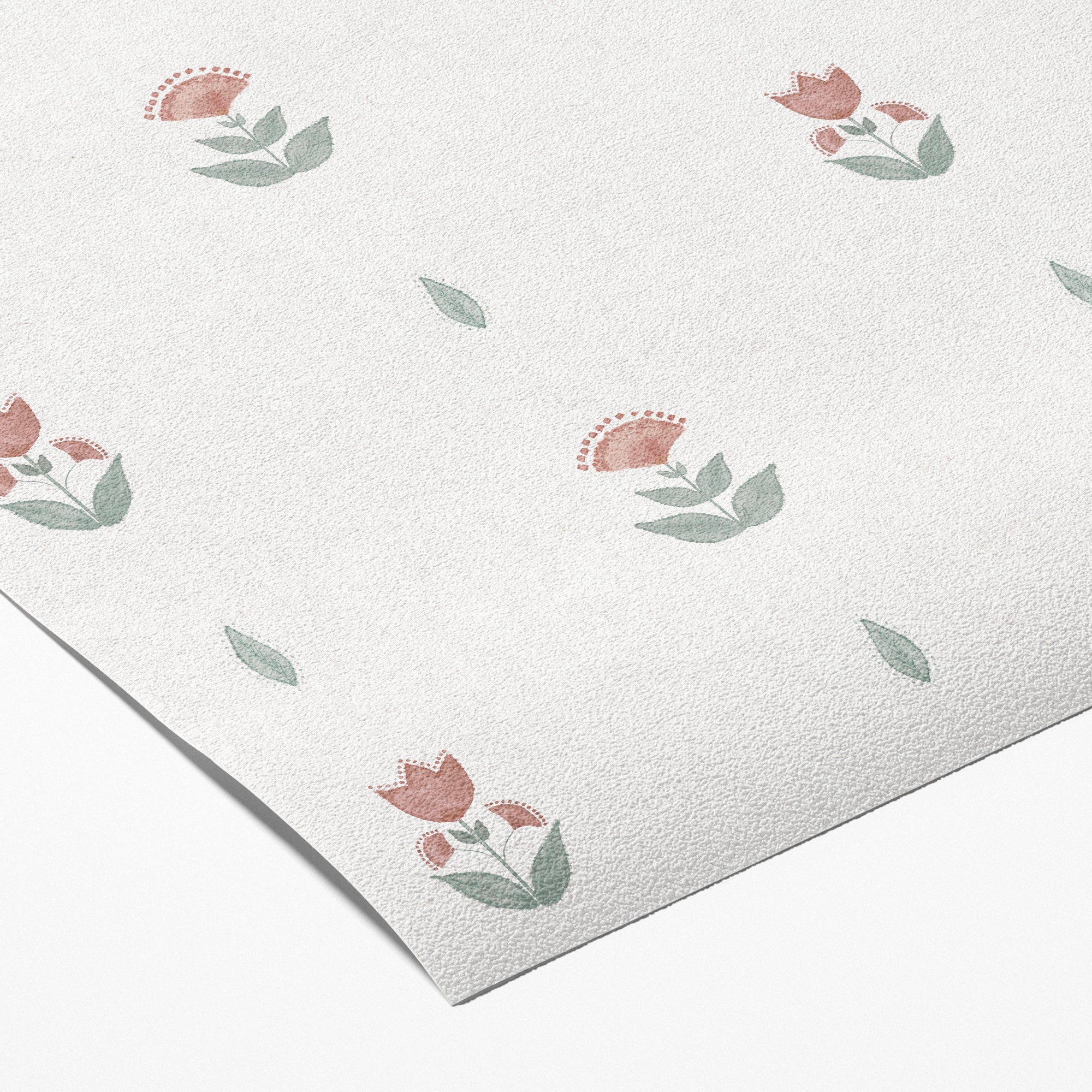 Muestra - Indian Flowers Acqua Coral