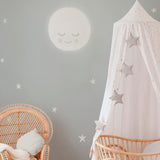 Mural infantil Cielo con estrellas y luna color gris