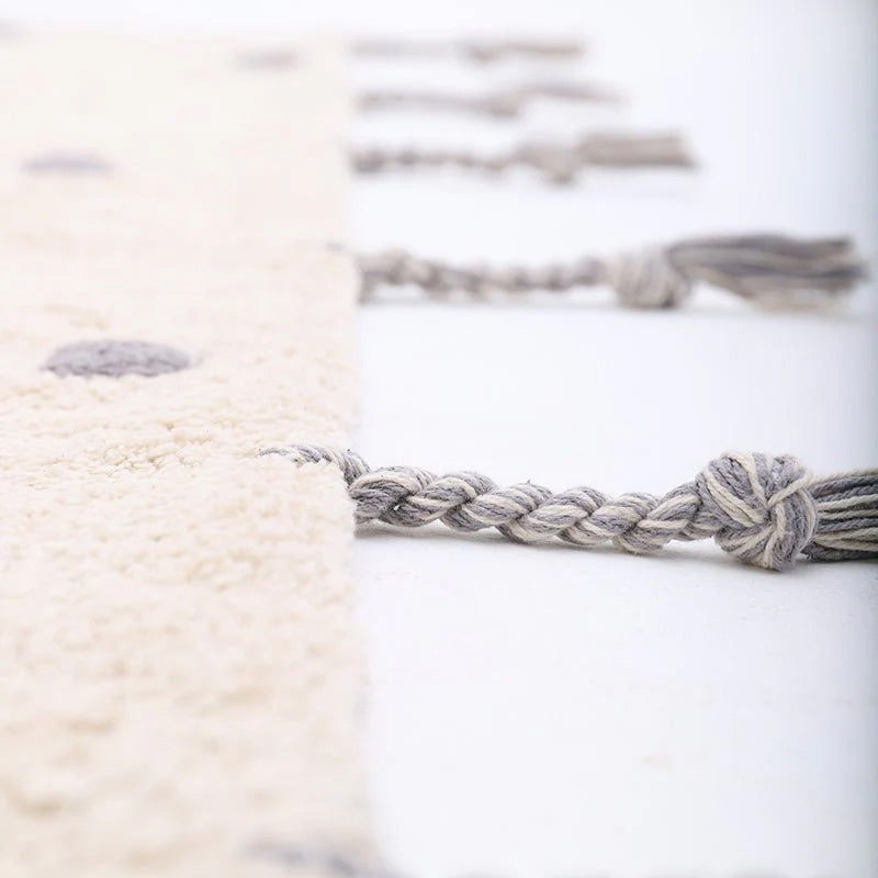 Alfombra de algodón Polka Dots gris infantil